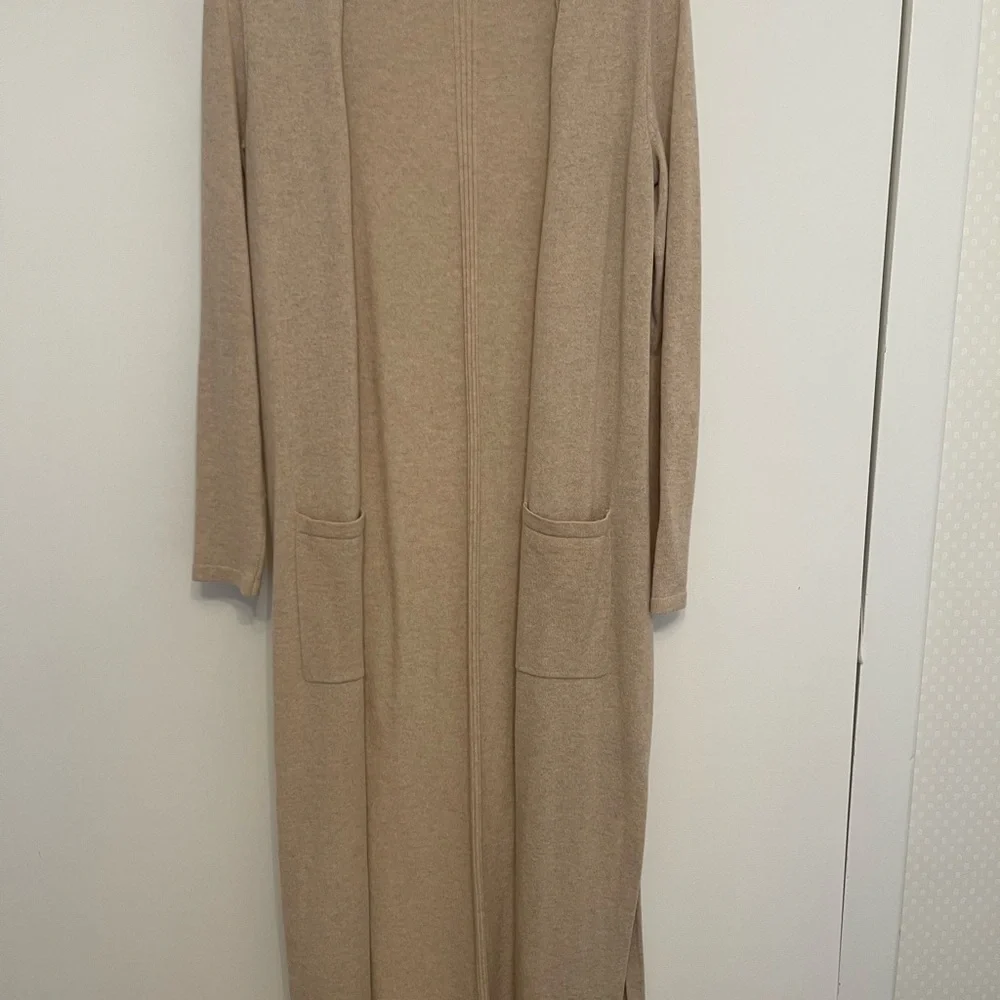 Theory Tan Long Cashmere Duster - Picture 2 of 6